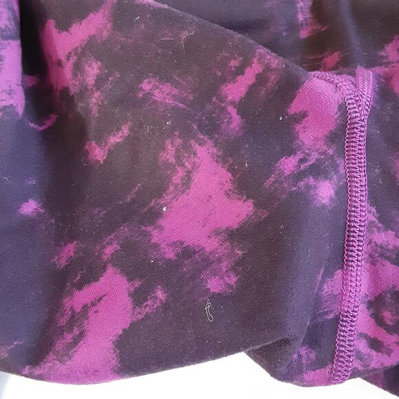 Lululemon Wunder Under Crop II Leggings Black Magenta Marble Womens 10 Low Rise - Picture 4 of 11